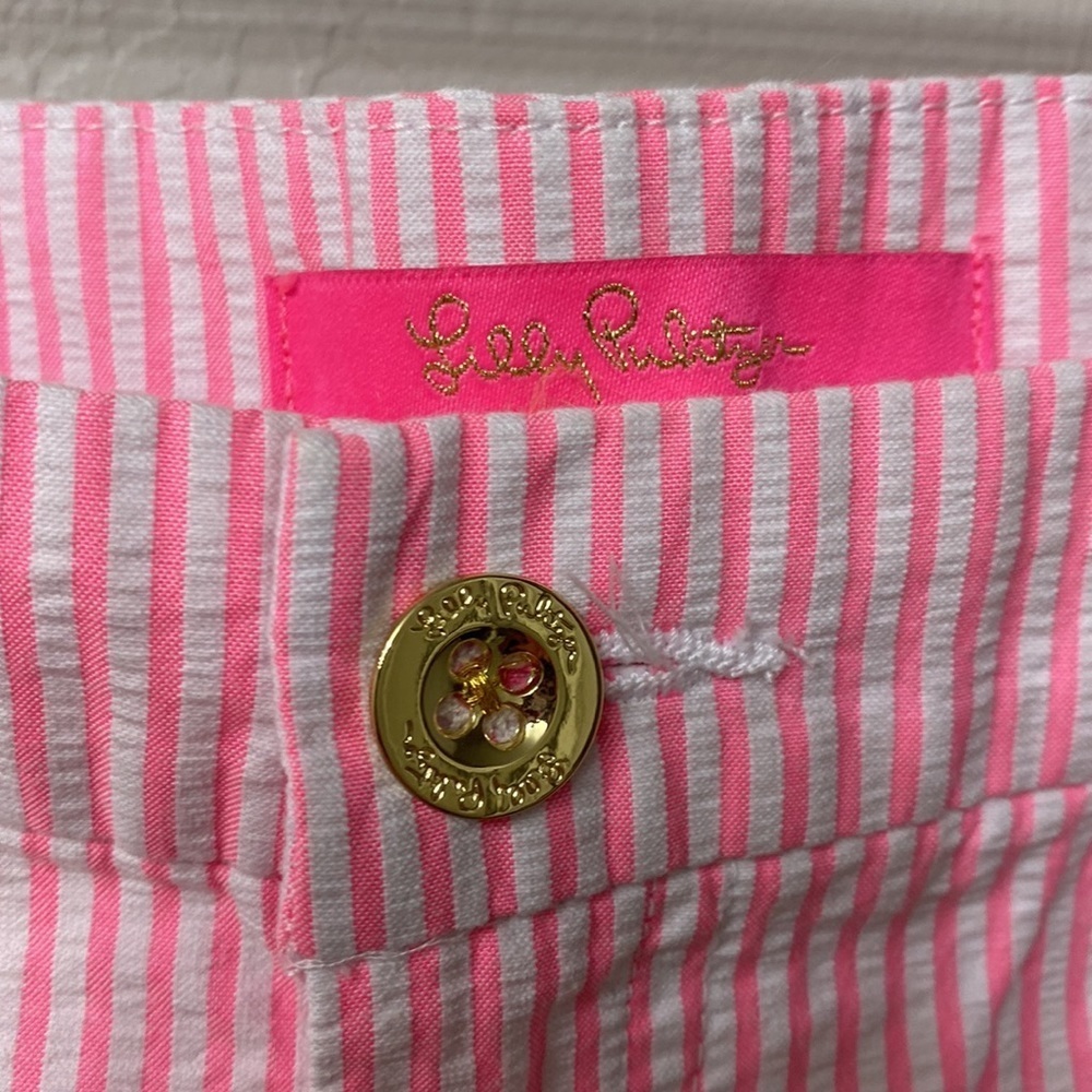 Lilly Pulitzer Kelly short pink tropics seersucker size 10. NWT. - Picture 4 of 10